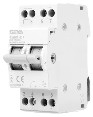 Produktbild von 2P 63A Dual-Power-Handumschalter 35 mm DIN-Schienenmontage-Trennschalter 240 VAC