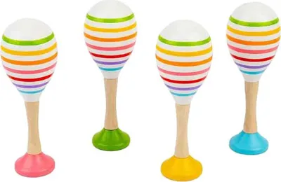 Image de Set de maracas en bois BigJigs - instrument de musique coloré pour enfants