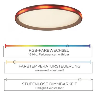Image de Plafonnier LED RGB, télécommande, intensité lumineuse variable, D 45 cm