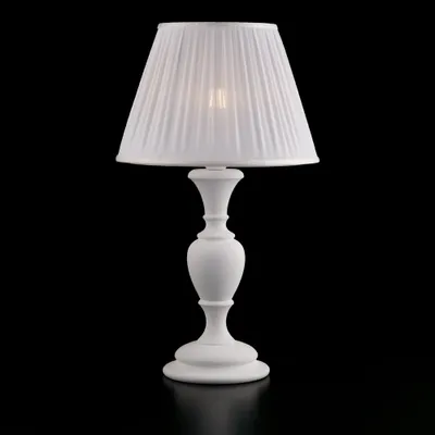 Produktbild von Tischlampe Shabby Chic Fiorenza Holz Weiß 1 Licht E27