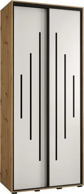 Produktbild von MEBLE KRYSPOL Cannes 12 Schrank mit 2 Schiebetüren - 205,2x100x45 cm - Artisan Weiß Schwarz