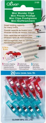 Produktbild von Clover Mini Stoffklammern Mini Wonder Clips in verschiedenen Ausführungen : Farbig sortiert : 20er Pack