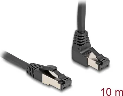 Image de Delock Câble réseau RJ45 Cat.8.1 S/FTP 90° coudé en haut / droit 10 m noir (80398)