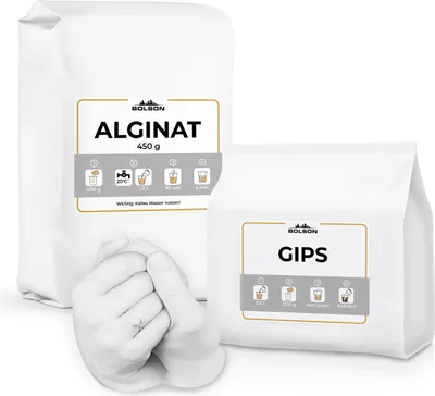 Produktbild von Handabdruck Nachfüllset mit Alginat & Modellgips