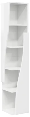 Zdjęcie produktu dla Szafka narożna vidaXL, biała, z połyskiem, 27,5 x 27 x 140 cm, materiał drewnopochodny