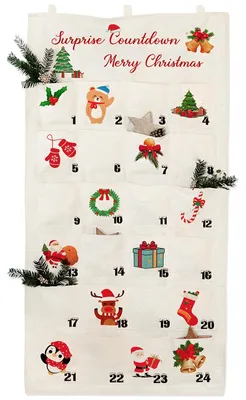 Obrázok produktu pre Opakovane použiteľný adventný kalendár s 24 vreckami