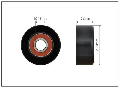 Produktbild von CAFFARO 318-00 Spannrolle Keilrippenriemen 70mm für TOYOTA AVENSIS Kombi (T25) RAV 4 III (ACA3, ACE, ALA3, GSA3, ZSA3) RAV 4 II AVENSIS (T25)