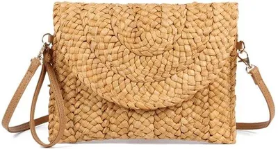 Produktbild von Strandtasche aus Gewebematten, Sommerhandtasche, Schultertasche