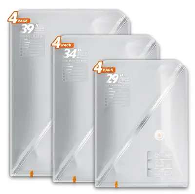 Produktbild von Vakuumbeutel für Kleidung, 12 Stück (4x Klein, 4x Mittel, 4x Groß), Wiederverwendbar, Weiß