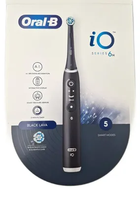 Produktbild von Oral-B Elektrische Zahnbürste, wiederaufladbar, iO6, schwarz, mit Reiseetui, 1 Z