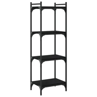 Obrázek produktu pro vidaXL Knihovna 4 police Černá 40x30x120 cm Materiál na bázi dřeva
