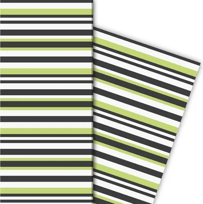 Produktbild von Trend Designer Streifen Geschenkpapier für liebevolle Geschenke, grün - G5197, 32 x 48cm