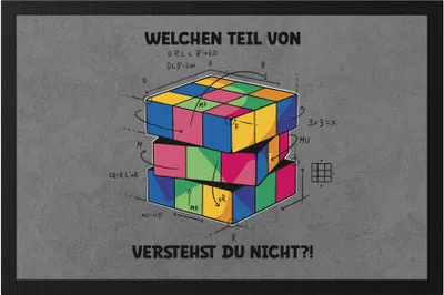 Produktbild von Welchen Teil Von Verstehst Du Nicht Fußmatte Logik Mathematik Spiel Gedächtnis Zauberwürfel Verstand Intellekt