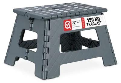Klappbarer Hocker – Camping- & Kinderbadhocker, dunkelgrau, 22x35x28 cm