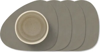 Produktbild von LIND DNA Untersetzer Nupo - Leder - Flintgrau - 13 x 11 cm - 4 Stück