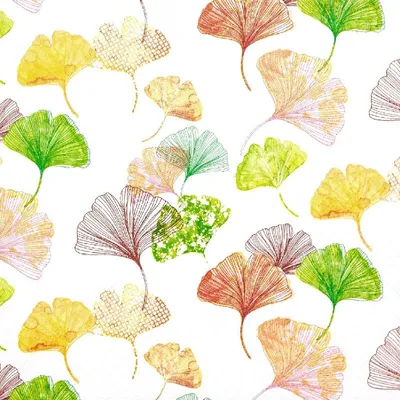 Produktbild von 20 Servietten Ginkgo - Farbenfroher Ginkgo 33x33cm