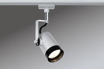Zdjęcie produktu dla System szynowy LED Paulmann URail, reflektor, moc 1x3,5W, oprawka GU10, kolor: chrom matowy/chrom, napięcie: 230V, materiał: metal