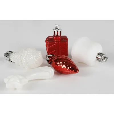 Image de Set de décorations pour l'arbre de Noël 25pcs petit 3 couleurs différentes Décoration de l'Avent