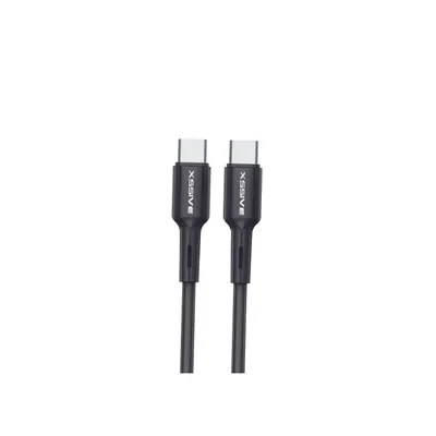Produktbild von Xssive 2 Meter USB-C zu USB-C Ladekabel 2.4A Output Datenkabel Lade- und Synchronisationskabel schwarz