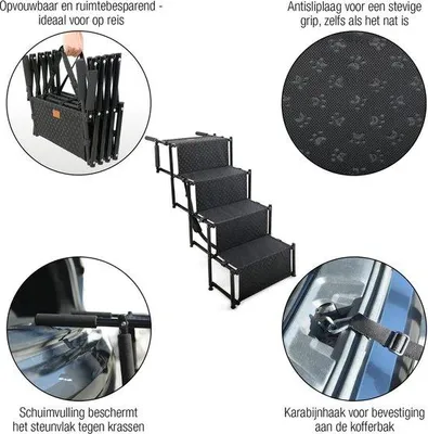 Produktbild von Famanu Hundetreppe für Bett und Sofa - faltbar, höhenverstellbar