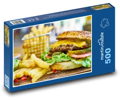 Obrázok produktu pre Puzzle 500 Burger s hranolkami a syrom - martinpuzzle