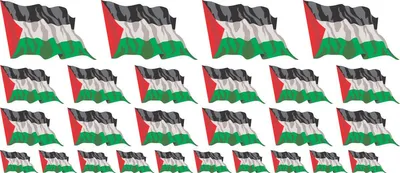 Produktbild von Mini Aufkleber Set - Pack wehend - 4x 51x31mm+ 12x 33x20mm + 10x 20x12mm- selbstklebender Sticker - Palestina - Flagge / Banner / Standarte fürs Auto, Büro, zu Hause und die Schule - Set of 26
