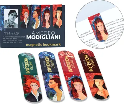 Imagen del producto de Set de 4 marcapáginas magnéticos - A. Modigliani (CARMANI)