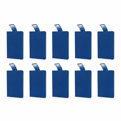 Produktbild von 10x Notizbuch A5 Blau Hardcover mit LED-Lesezeichen Liniert 160 Seiten Notizblock Notizheft