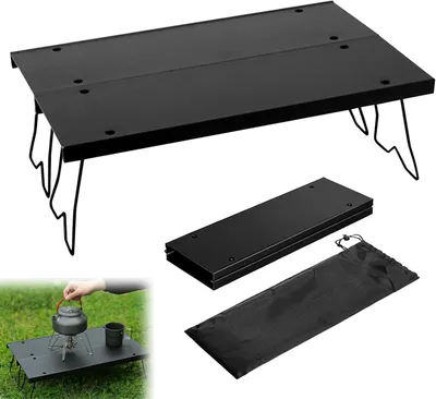 Produktbild von Campingtisch Aluminium 33x22x11 cm, faltbar, schwarz, für Camping