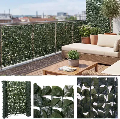Zdjęcie produktu dla Parawan balkonowy T811, parawan z żywopłotu bukowego parawan wiatrochronny do ogrodzenia tarasu ~ 300x100cm ciemny