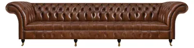 Produktbild von Braunes Chesterfield Ledersofa Wohnzimmer Ledermöbel Edle Sitzcouchen