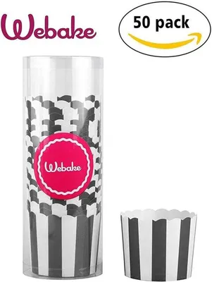 Obrázek produktu pro Papírové formičky na muffiny, 50 kusů - bílé tečky - ideální pro cupcakes, vhodné pro oslavy