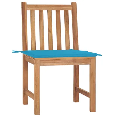 Image de vidaXL Chaises de jardin 2 pcs. avec coussins teck massif