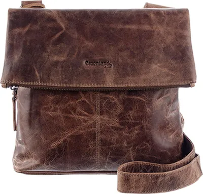 Produktbild von GreenLand Nature Leder Umhängetasche Montana Flap Crossbody Bag Brown braun