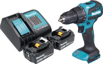 Image de Perceuse à percussion sans fil Makita DHP 490 SF 18 V 65 Nm Brushless + 2 batteries 3,0 Ah + chargeur