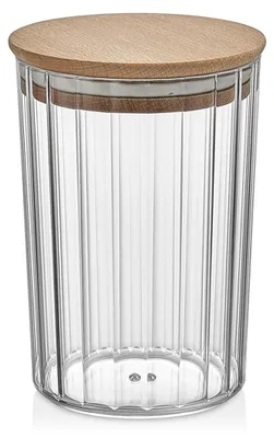 Vorratsdose aus Polystyrol, 2,2 l, mit Holzdeckel