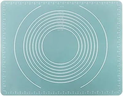 Image de Tapis de cuisson en silicone bleu antidérapant pour biscuits et pizzas