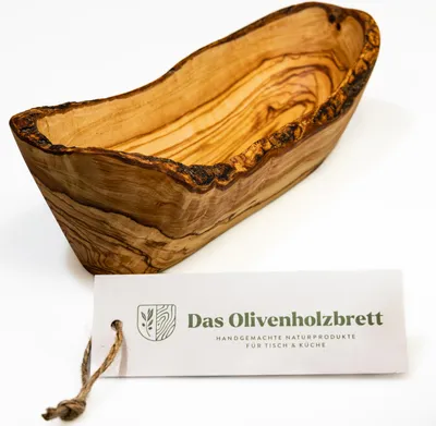 Produktbild von Baguetteschale aus Olivenholz, mit Naturrand 35 cm