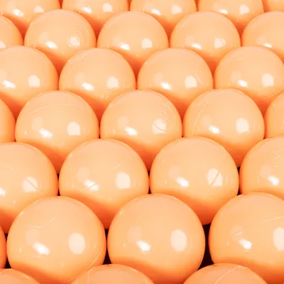 Immagine prodotto di H&F Heimtextilien | 100 palline per piscina 6 cm - arancione pastello | Senza BPA, morbide e infrangibili | Adatte a bambini e ragazzi per uso interno ed esterno