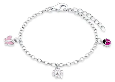 Produktbild von Lillifee Armband 9082414 Marienkäfer Schmetterling & Kleeblatt Silber 925