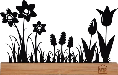 Produktbild von UNUS Deko Aufsteller Frühlings-Dekoration, Blumenwiese, Design A, schwarz