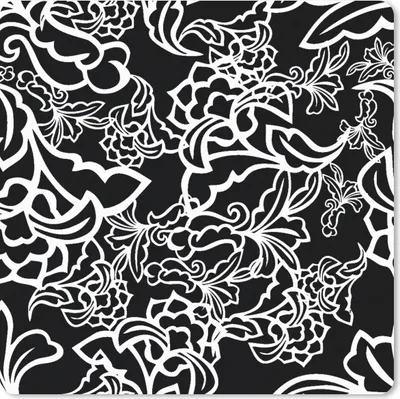 Produktbild von MuchoWow® Mauspad Mousepad Muster - Blume - Schwarz und Weiß 30x30 cm - Mousepads - Maus Mat - Pad - Mausunterlage - Gaming