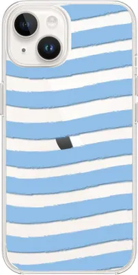 Obrázek produktu pro Silikonové pouzdro pro iPhone 14, modré s pruhy