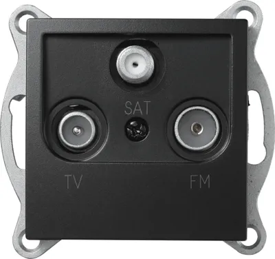 Produktbild von Antennendose McPower ''Flair'' für TV, Radio und Sat, UP, matt schwarz