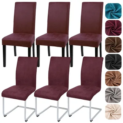 Produktbild von Stuhlhussen Sämischleder 6er Set Stretch PolyurethanRot für Schwingstühle & Freischwinger