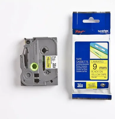 Produktbild von Brother Schriftbandkassette TZE-621 gelb/schwarz 9 mm