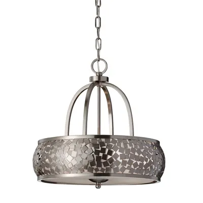 Obrázek produktu pro Lustr, závěsné svítidlo, ocelové sklo, nerezová ocel, D 48,3 cm