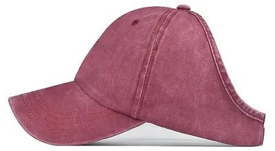 Produktbild von Damen-Baseballkappe mit Zopfverschluss, offener Dutt-Hut für den Sommer, 1 Stück, weinrot