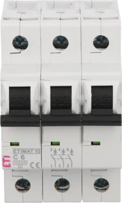 Zdjęcie produktu dla ETI-POLAM Wyłącznik Nadprądowy 3P C 6A 10kA AC ETIMAT 10 002135712