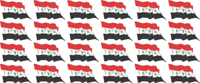 Produktbild von Mini Aufkleber Set - Pack wehend - 33x20mm - selbstklebender Sticker - Fahne - Irak - Flagge / Banner / Standarte fürs Auto, Büro, zu Hause und die Schule - 24 Stück